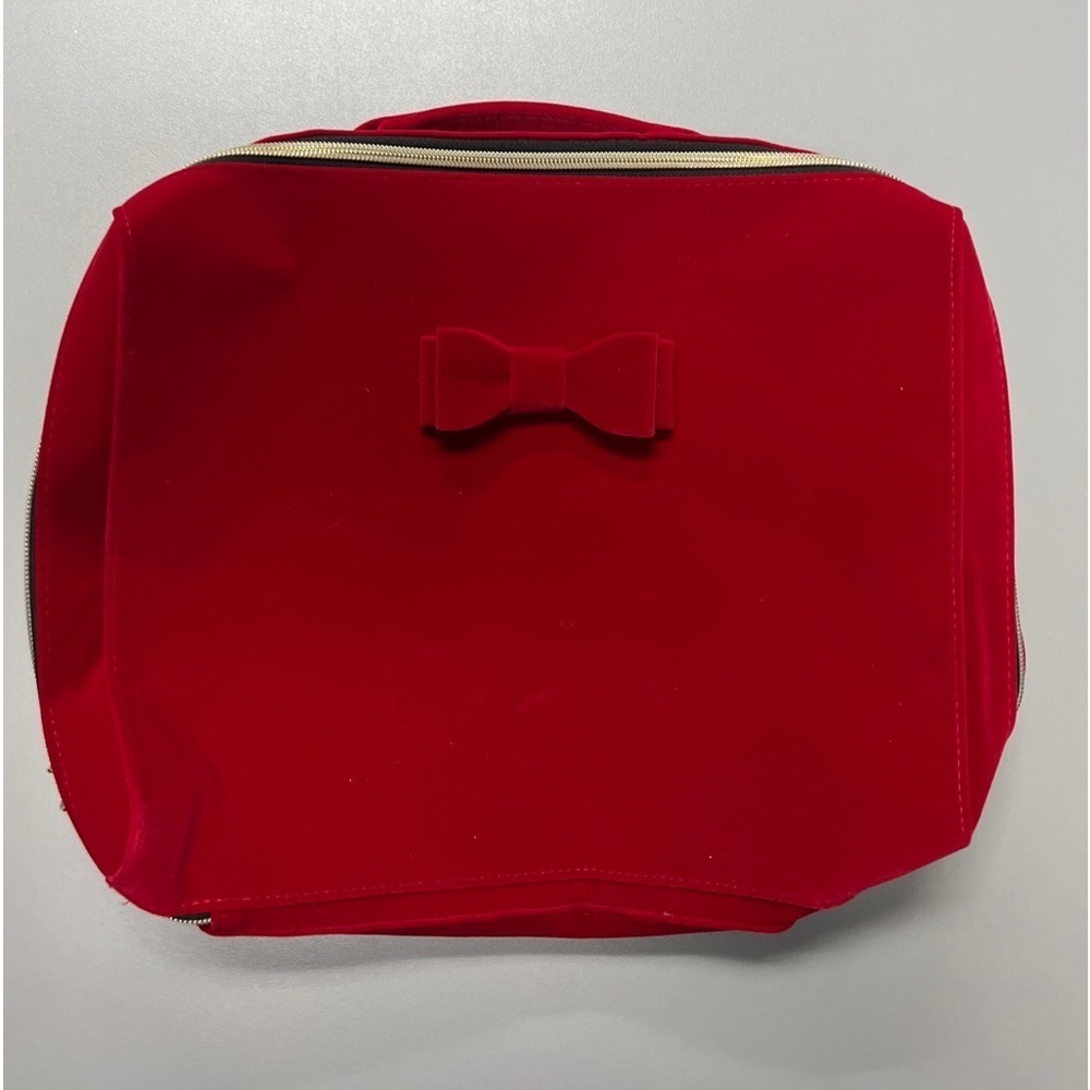Estee Lauder Christmas Holiday 2020 Red Case Makeup Cosmetic Travel Bag 14’x12’